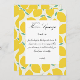 Mommy's Main Squeeze Lemon Citrus Baby Shower サンキューカード