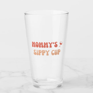 Mommy's Sippy Cup – 新しいおもしろいママのためのワインラベル タンブラーグラス