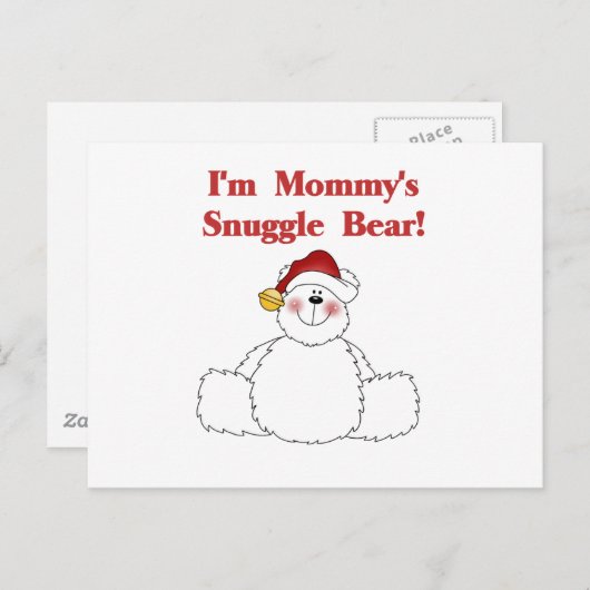 Mommy's Snuggle Bear Tシャツとギフト ポストカード (正面/裏面)