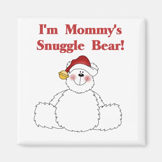 Mommy's Snuggle Bear Tシャツとギフト マグネット (正面)