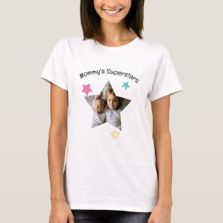 Mommy's Superstars Personalized Photo & Text Tシャツ