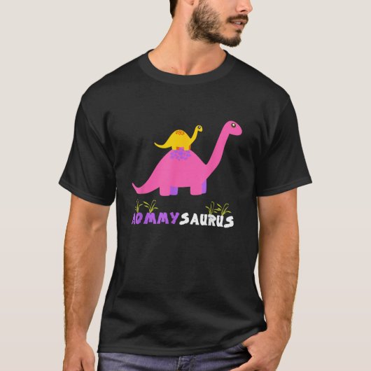 Mommysaurusかわいい母の恐竜Mommy Saurus Matc Tシャツ (正面)