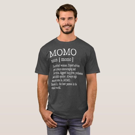 Momo定義おばあちゃん母の日ギフト女性 Tシャツ (正面フル)