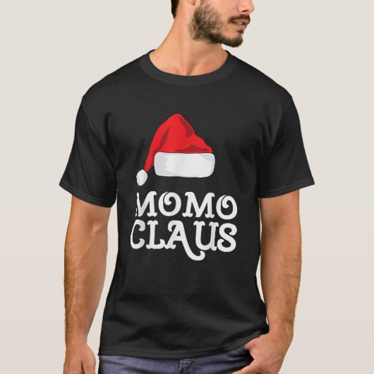 Momo Claus Christmas Santa s Hat Pajama Family Xma Tシャツ (正面)