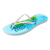 Momonaのパイナップルハワイの熱帯リバーシブル ビーチサンダル (アングル)