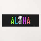 Momona Pineapple Aloha ハワイアン トロピカル - 黒 ヨガマット (正面(横))