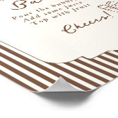 Momosa bar Bebe Cafe brown stripes Baby Shower ポスター (角)
