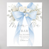Momosa Bar Blue Bow Floral Bubbly Bar ポスター (正面)