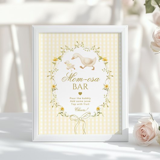 Momosa bar Silly Goose gender neutral gingham ポスター