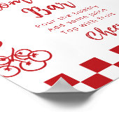 Momosa bar Whimsical Bow Italian Pizza ポスター (角)