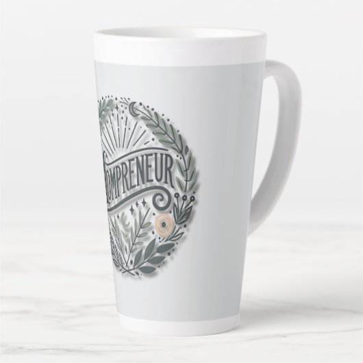 Mompreneurをテーマ カフェラテマグ (右アングル)