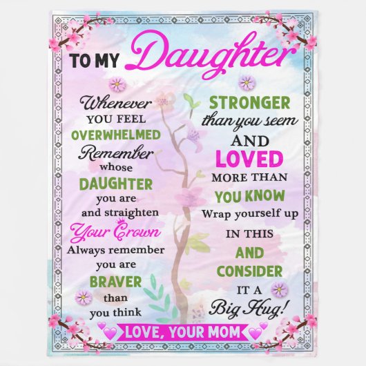 Momsの娘たちへの贈り物 フリースブランケット (正面)