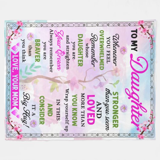 Momsの娘たちへの贈り物 フリースブランケット (正面(横))