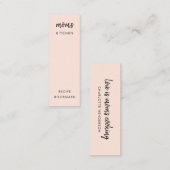 Momsキッチンピンクモダンミニレシピブックマークカード スキニー名刺 (正面/裏面)