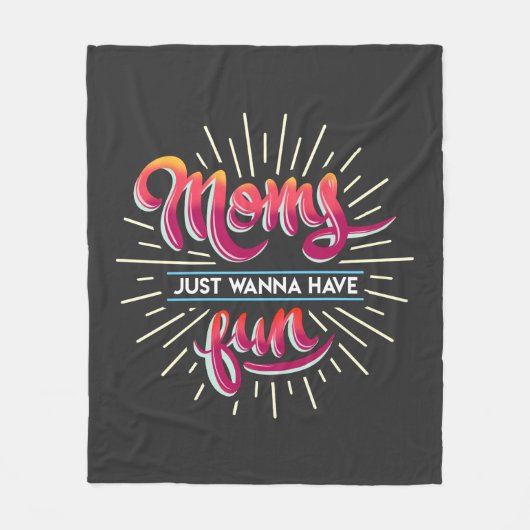 Momsジャストワントウィーンおもしろいタイポグラフィノベルティ フリースブランケット (正面)