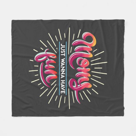 Momsジャストワントウィーンおもしろいタイポグラフィノベルティ フリースブランケット (正面(横))