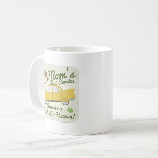 Momsタクシーおもしろいサービス漫画引用文アート コーヒーマグカップ (正面左)