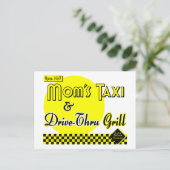 Momsタクシーとドライブスルーグリルポストカ空白のージ ポストカード (スタンド正面)