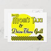 Momsタクシーとドライブスルーグリルポストカ空白のージ ポストカード (正面/裏面)