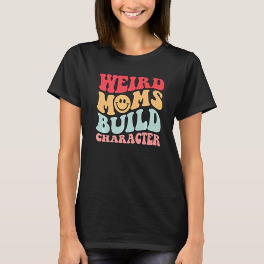 momsビルド風変わりキャラクターレトロ美学ママ tシャツ (正面)