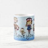 Moms航海のとFa向けの子供のビーチと海をテーマ コーヒーマグカップ (中央)