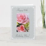 Mom's 80th Birthday カード<br><div class="desc">Picture of pink and blue flowers on light grey background with white trim. "Happy 80th Birthday mom!";  "Have a beautiful day! We love you mom!" Personalize your message!   Photography by Maria Santos (Lusinhas do Sul)</div>