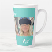 Mom's Angels Collageフォトターコイズホワイトフローラ カフェラテマグ (右)