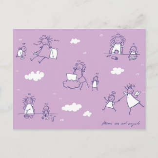 「Moms are not angels」シリーズのはがき ポストカード