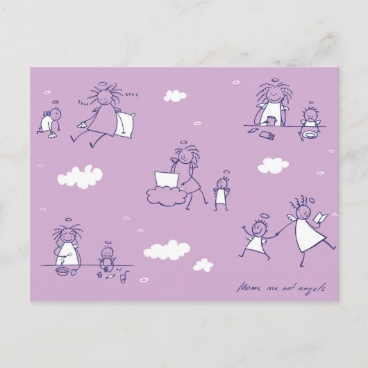 「Moms are not angels」シリーズのはがき ポストカード (正面)