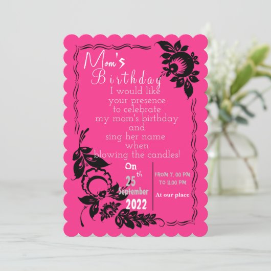 Mom's birthday invitation 招待状 (スタンド正面)