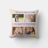 Mom's Blessing - 4 Photo Pastel Heart Tribute  クッション (正面)