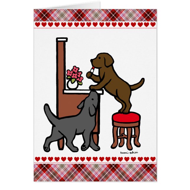 Mom's Chocolate LabとBlack Lab (正面)