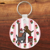 Mom's Chocolate LabとBlack Lab キーホルダー (正面)