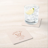 Moms Club祈：バタフライボホヴィンテージデザイン スクエアペーパーコースター (インサイチュ)