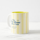 Moms Club Typography Yellow Stripes ツートーンマグカップ (正面左)