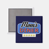 Mom's Diner -おもしろいMom Life Magnet マグネット (正面/裏面)
