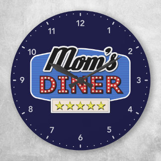 Mom's Diner - Kitchen Wall Clock ラージ壁時計