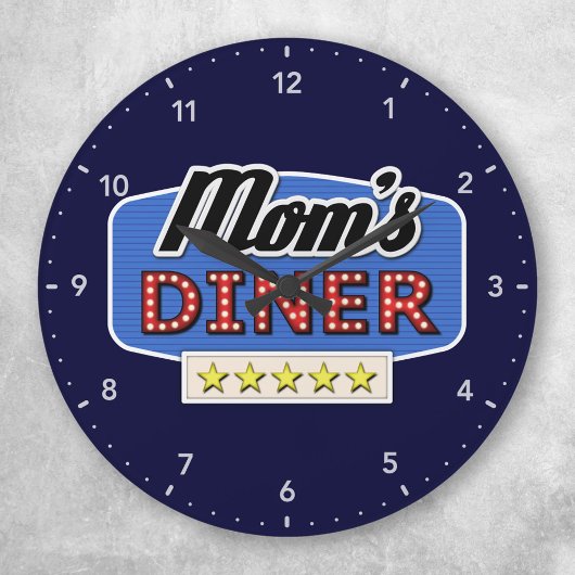 Mom's Diner - Kitchen Wall Clock ラージ壁時計