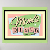 Mom's Diner Nostalic Poster 16 x 20 ポスター (正面)