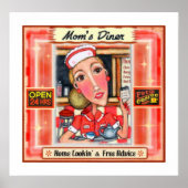 Mom's Diner Retro Kitchen Art Poster Print ポスター (正面)