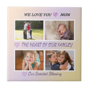 Mom's Grace - パステル4枚の写真トリビュート タイル