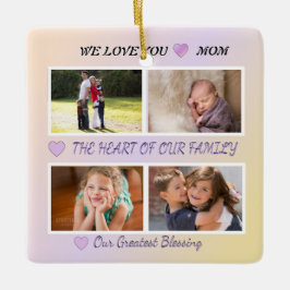 Mom's Joy - Pastel 4 Photo Tribute セラミックオーナメント