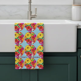 Mom's Kitchen Retro Flower Dopamine Decor キッチンタオル