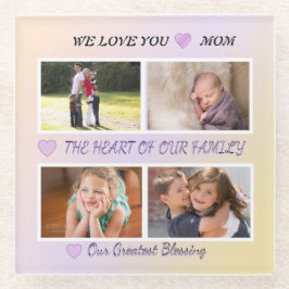Mom's Light - Pastel 4 Photo Tribute ガラスコースター
