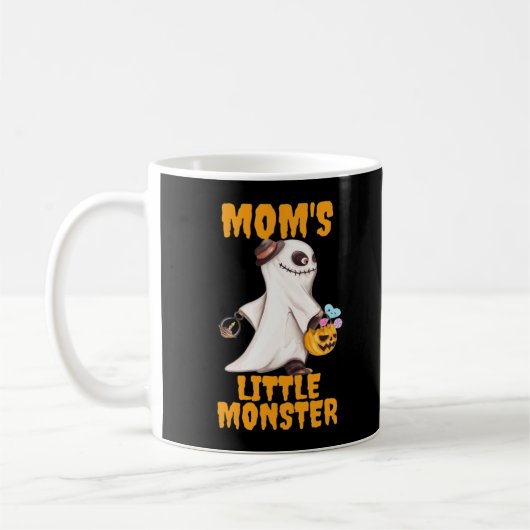 Moms Little Boo Monster Funny Graphic コーヒーマグカップ (左)