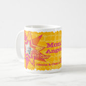 Mom's/Mum's angels in stars yellow/pink photo mug コーヒーマグカップ (正面左)