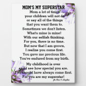 MOMS MY SUPTER STAR Tabletop Plates with Easel フォトプラーク (正面)