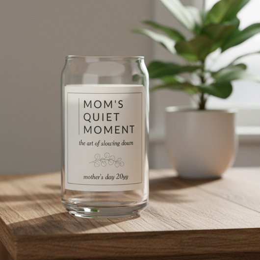 Mom's Quiet Moment Minimal Botanical Mother's Day ガラス缶