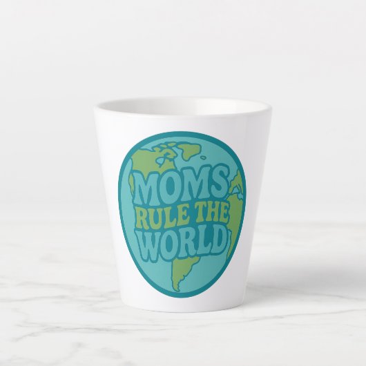 Moms Rule the World Groovy Globe カフェラテマグ (正面)