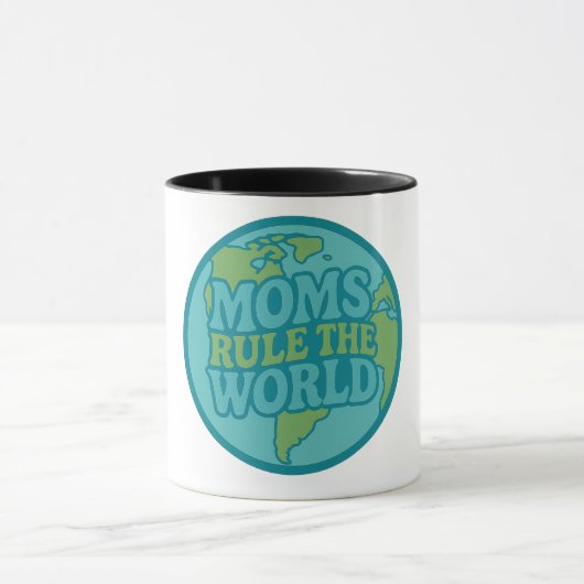Moms Rule the World Groovy Globe マグカップ (中央)